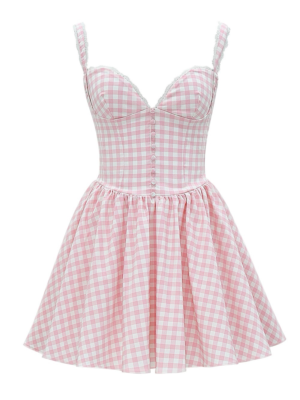 BRIGITTE Strawberry Shortcake Gingham Corset Mini Dress - Picture 12 of 15